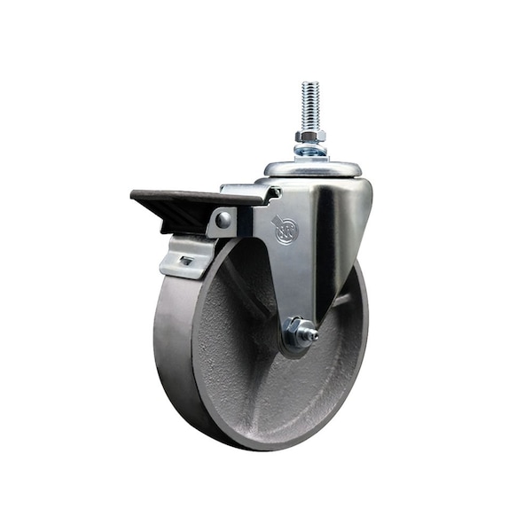 5 Inch Semi Steel 12 MM Threaded Stem Caster with Brake